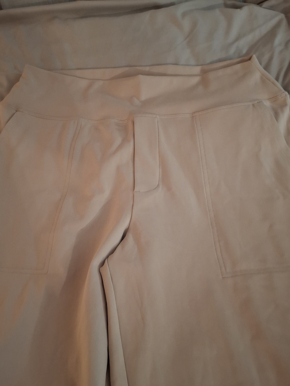 G4Free Womwn's Beige Wide-Leg Pull-On Yoga Pants - Picture 3 of 9